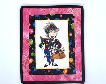Tapis mug matelassé, dessous de verre en tissu, tapis de collation, tapis de café, cadeau d'anniversaire pour amoureux des chats, cadeau pause-café, cadeau collègue, cadeau Crazy Cat Lady