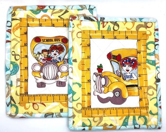 Tapis mug matelassé, cadeaux de remerciement pour chauffeur de bus, dessous de verre en tissu fait main, tapis de café, cadeau chauffeur de bus scolaire, cadeau amusant pour elle, cadeau unique