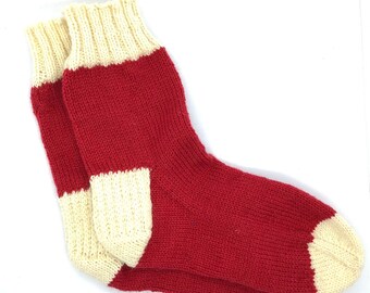 Chaussettes en laine tricotées à la main, chaussettes pour bottes, chaussettes de travail, chaussettes d'hiver chaudes, cadeau d'anniversaire de papa de sa fille, chaussettes pour femmes, cadeau non sexiste