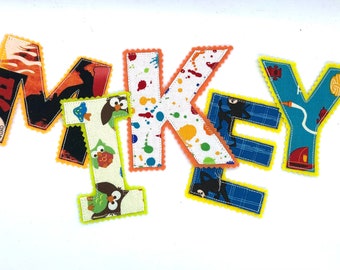 Fabric Alphabet letters, Felt Name letters, ABC Learning, Scrappy Fabric Toy, Birthday Gift for Toddler, Easter Basket stuffer for child