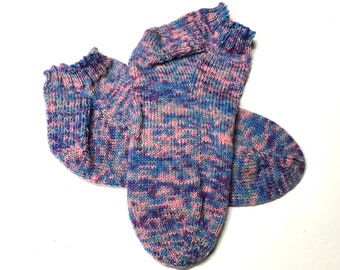 Chaussettes tricotées à la main pour femmes, chaussettes en laine pour femmes, chaussettes invisibles, chaussettes basses, chaussettes pour baskets, cadeau d'anniversaire pour soeur, pour maman, livraison gratuite