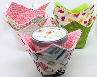 Pinte de crème glacée confortable, support de pot de crème glacée, soupe Mason Jar confortable, tasse en tissu confortable, cadeau pour amateur de crème glacée, petit cadeau pour elle, bas de Noël