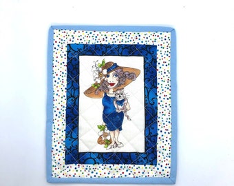 Tapis mug matelassé, dessous de verre en tissu, tapis de collation, tapis de café, cadeau d'anniversaire pour amoureux des chats, cadeau pause-café, cadeau collègue, Crazy Cat Lady