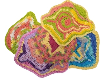 Lavette en coton au crochet, torchon de grand-mère ivre, respectueux de l'environnement, tapis de plantes, cadeau d'hôtesse, idée cadeau délirant, cadeau original ludique