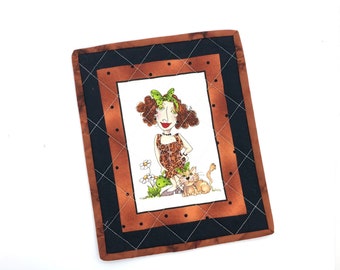 Tapis mug matelassé, grand sous-verre, cadeau d'anniversaire pour amoureux des chats, décoration de cuisine originale, pour collègue, cadeau Crazy Cat Lady, échange de cadeaux de bureau