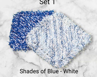 Lavette à récurer en coton, lot de 2, tampon à récurer tricoté, récurer la vaisselle, cadeau respectueux de l'environnement, chiffon de nettoyage, bas de Noël pour maman