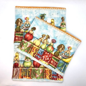 Quilted Mug rug,  Handmade Fabric Coaster, small gift for friend, coffee mat, Funny Best friend Birthday Gift, Summer Patio Decor