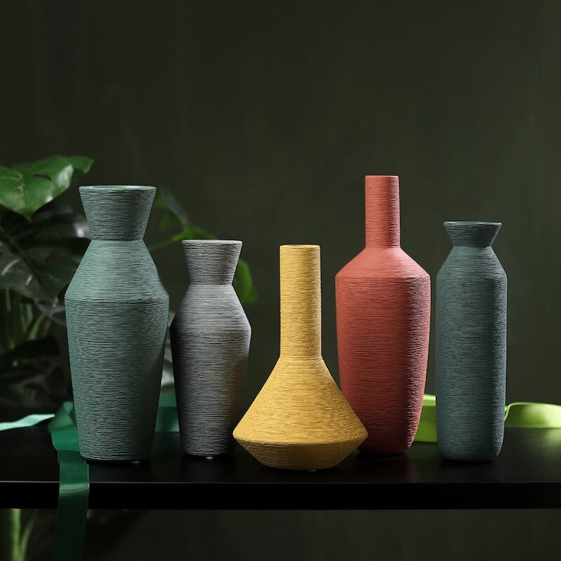Art Deco Keramik  Blumenvase moderne  Keramik  Vase 
