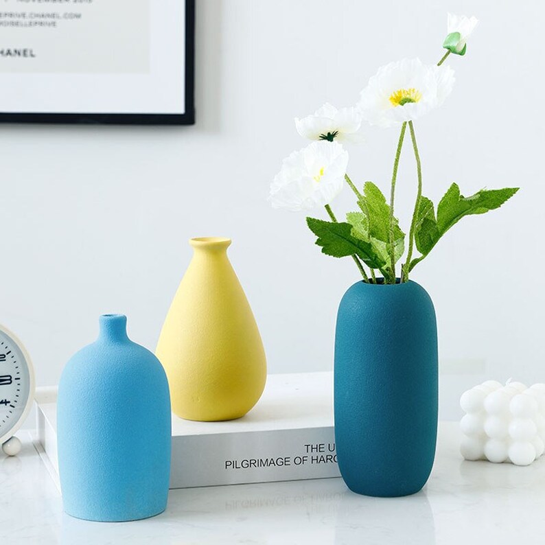 Colorful Ceramic Flower Vase Minimal Vase Ceramic Flower Etsy