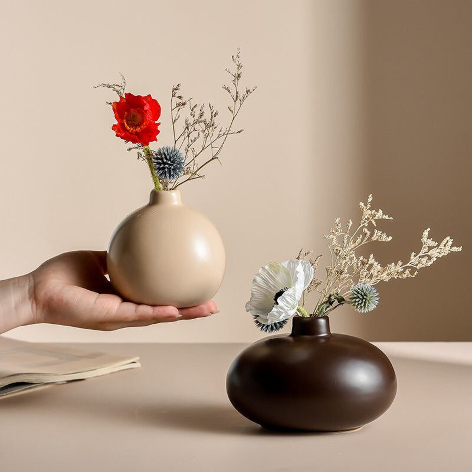 Minimal Ceramic Flower Vase Vase for Dried Flowers Handmade Etsy