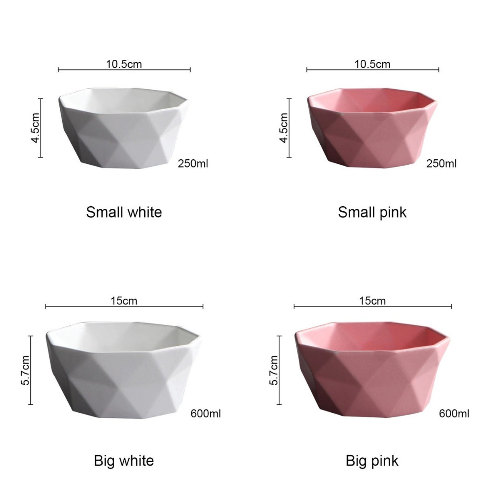 Ceramic Salad Bowls Geometric Bowls Soup Bowl Set Handmade Etsy