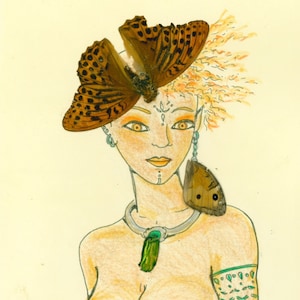 carte postale fée papillon