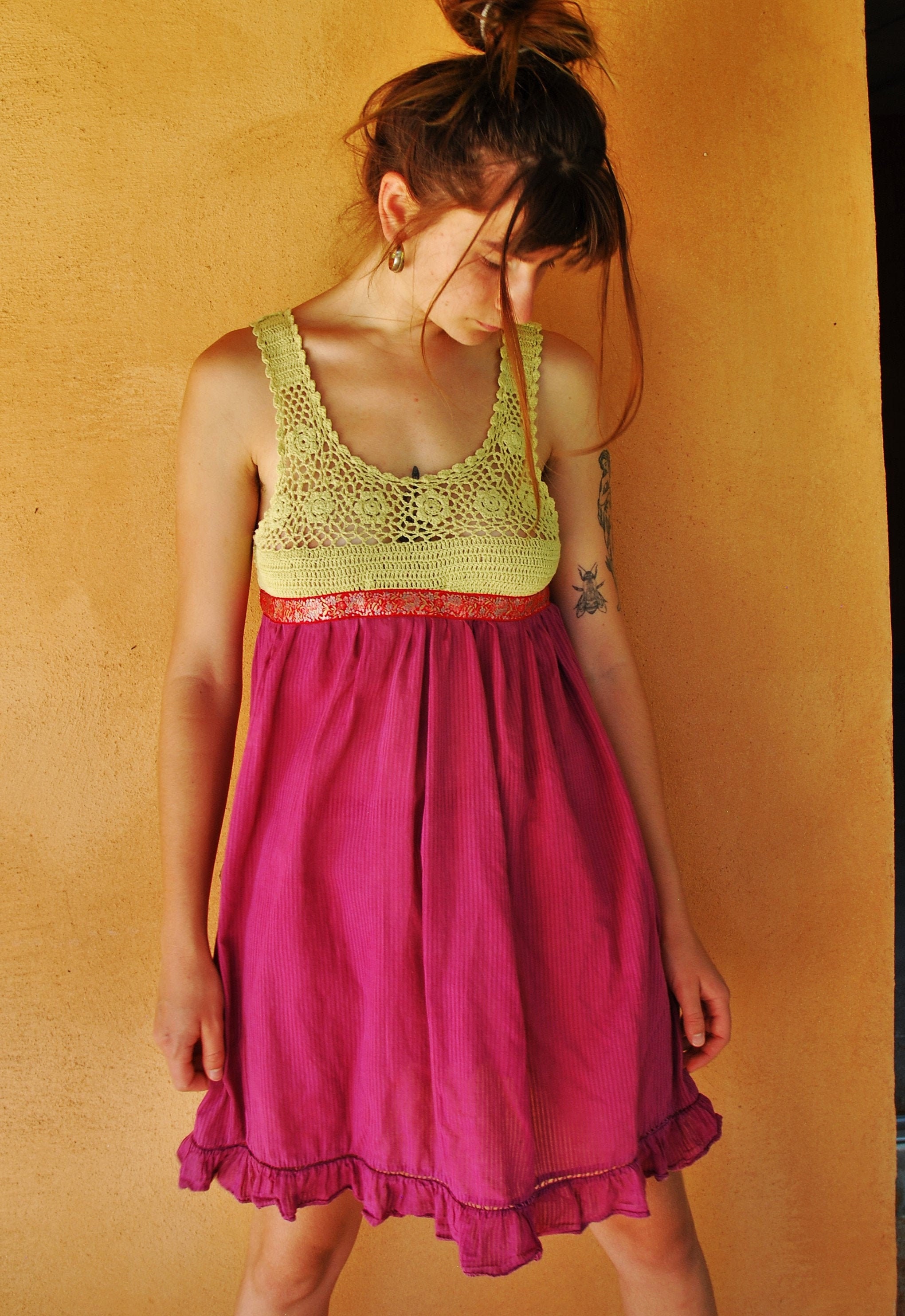 Robe verte et rose Etsy France