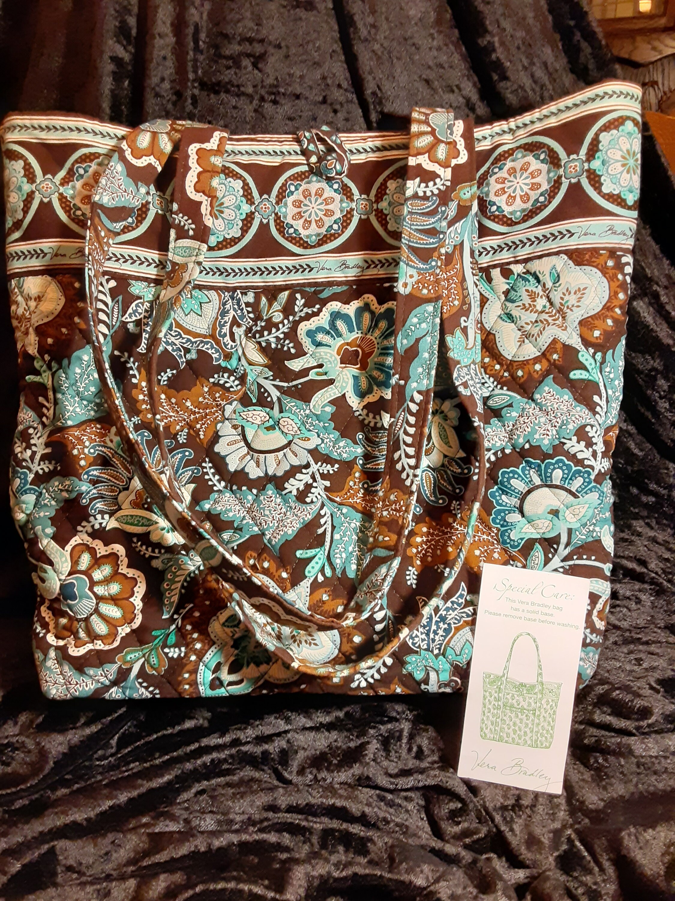 Vera Bradley bag like new beautiful teal blue and brown | Etsy