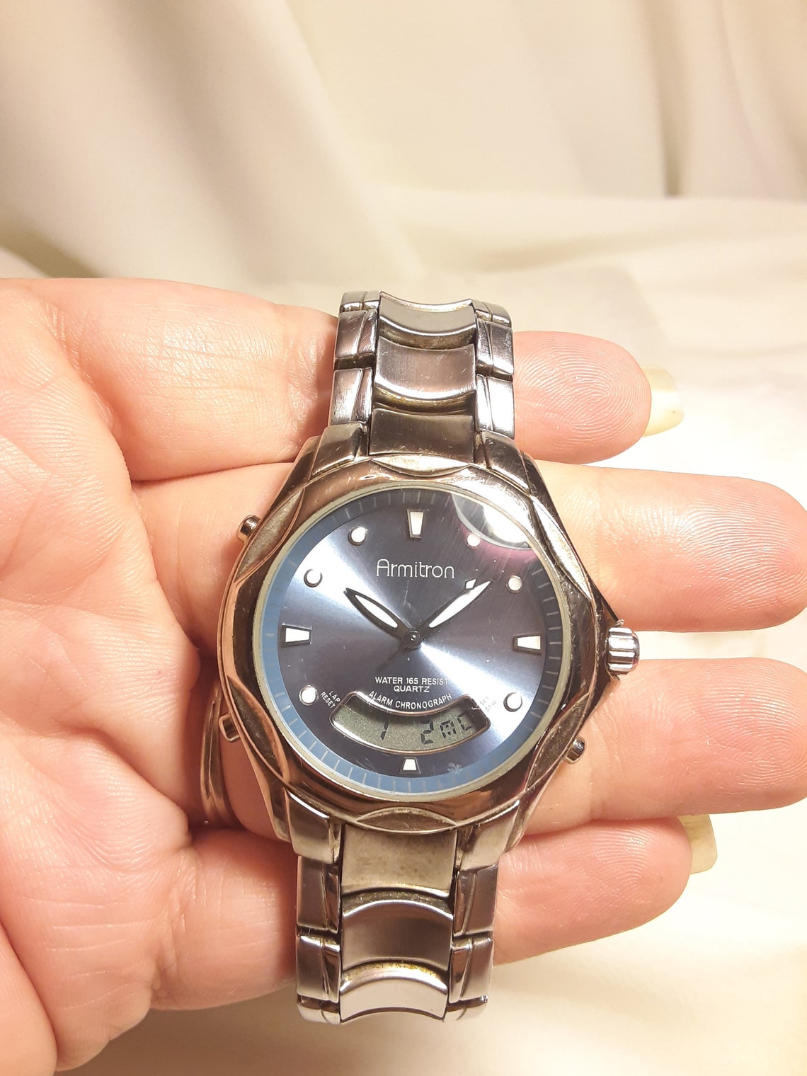 Working Mens Armitron watch new battery base metal bezel Etsy