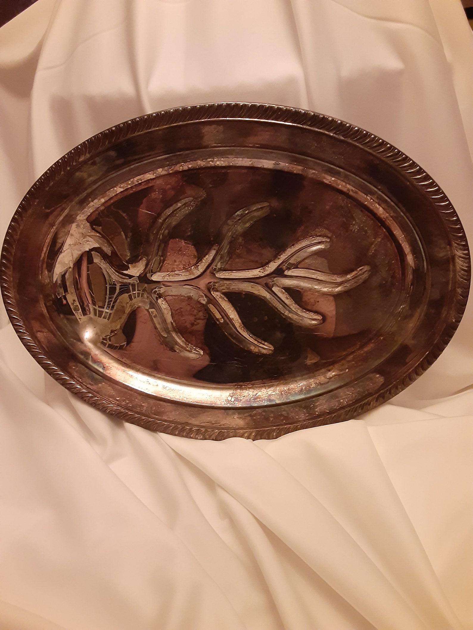 Silver plated footed meat tray F.B. Rogers Silver Company Etsy