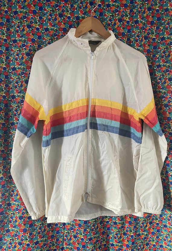 Vintage 1980’s Rainbow Stripe windbreaker | Sherry