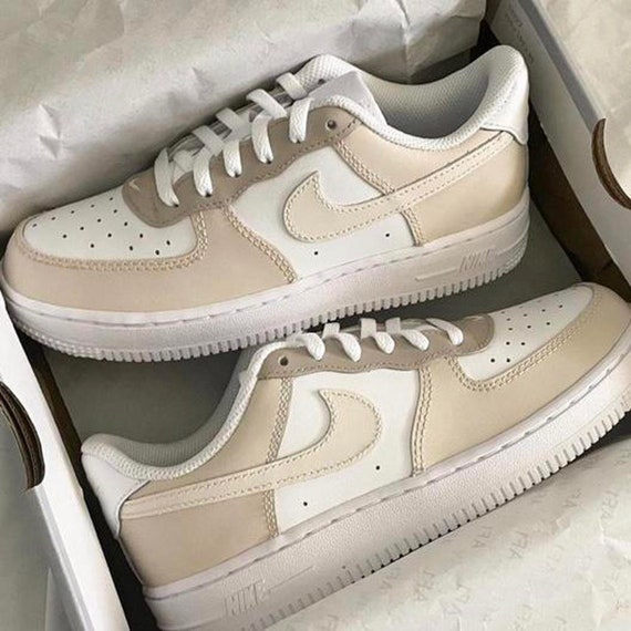 tan nike air force 1 low custom