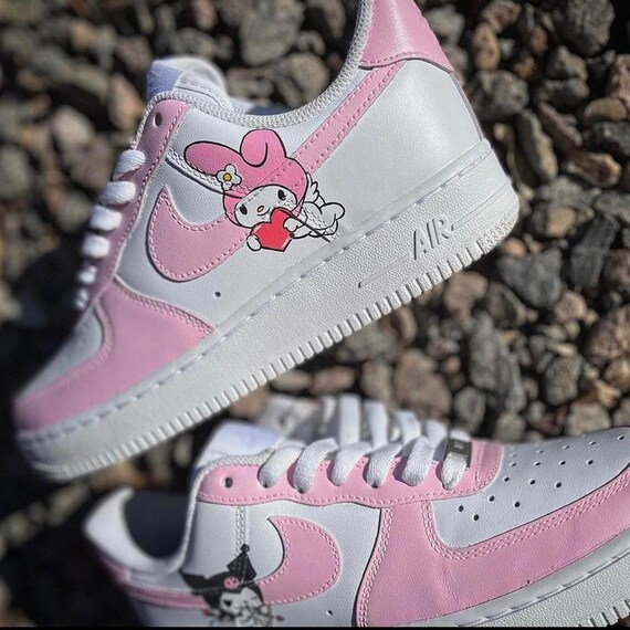 Custom Nike Air Force 1s Sanrio My Melody and Kuromi Pink | Etsy Australia