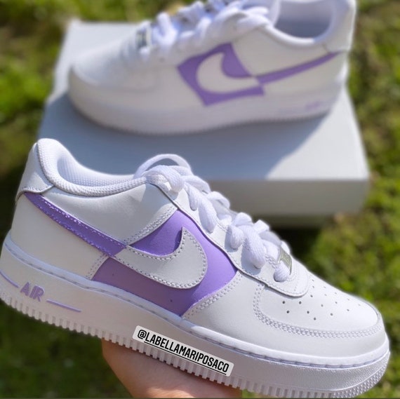 Custom Nike Air Force 1 Customs Purple Nike Sneakers lilac | Etsy