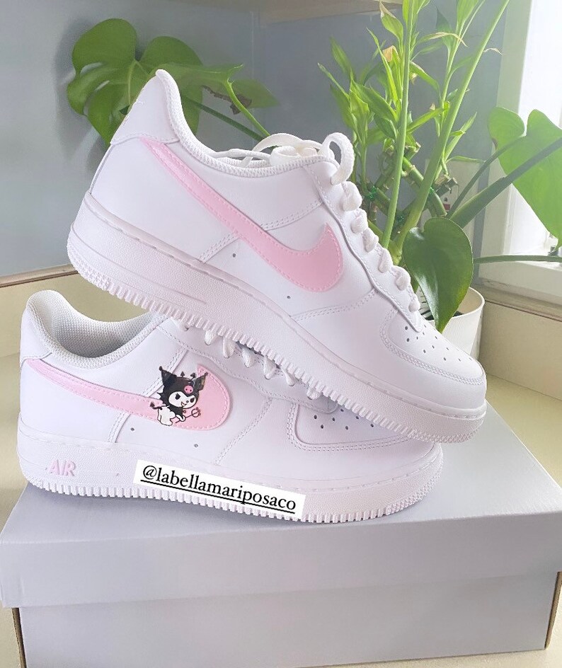Custom Nike Air Force 1s Sanrio Kuromi Pink Hello Kitty