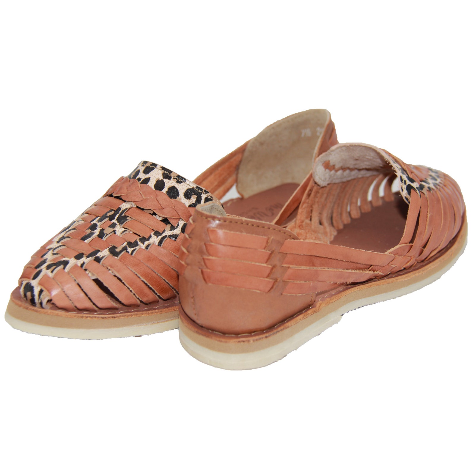 Womens Huarache Sandal Women's Leopard Print Leather Etsy