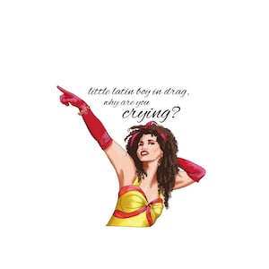 TO WONG FOO &quot;Little Latin Boy In Drag&quot; Vinyl Sticker | Queer Sticker | Waterproof Sticker for Waterbottles, Laptops, Phones | lgbt+ sticker