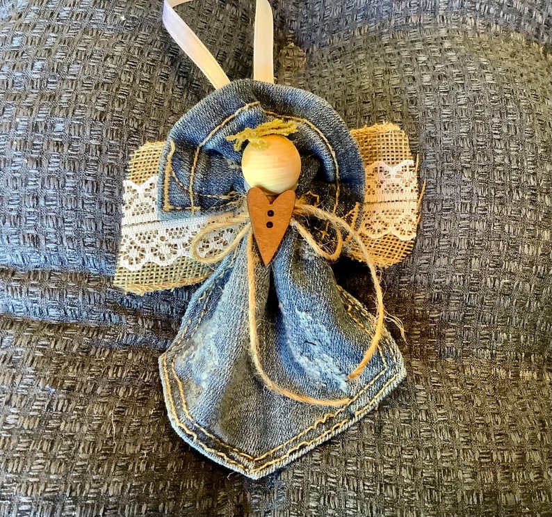 Denim Pocket Angel Etsy