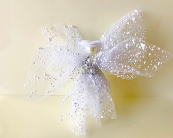 White Deco Mesh Angel Ornament