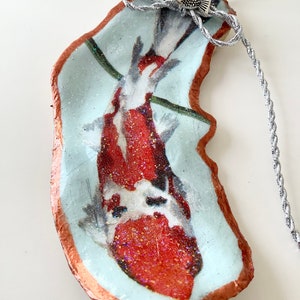 Orange Koi Oyster Shell Ornament