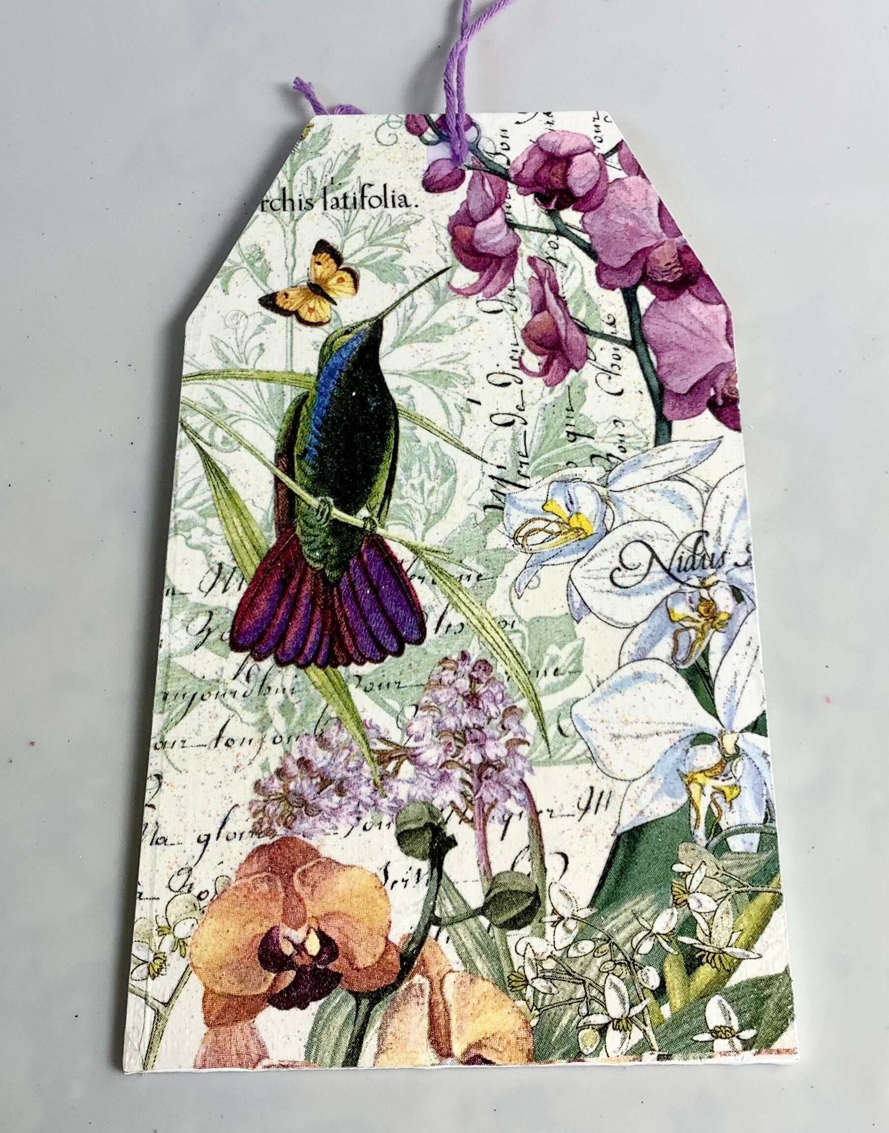 Hummingbird Wooden Tag Ornament