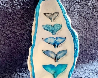 Whale Tails Oyster Shell Ornament
