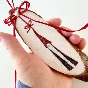Gnome Wood Slice Ornament