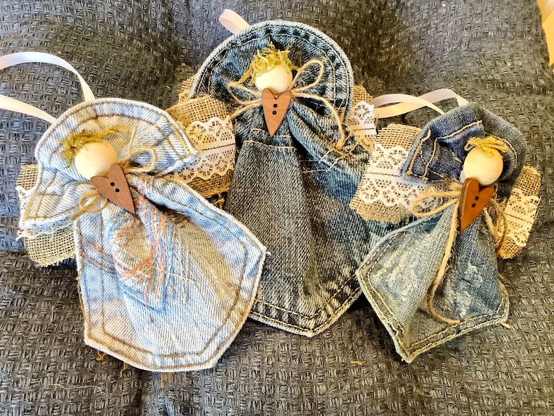 Denim Pocket Angel Etsy