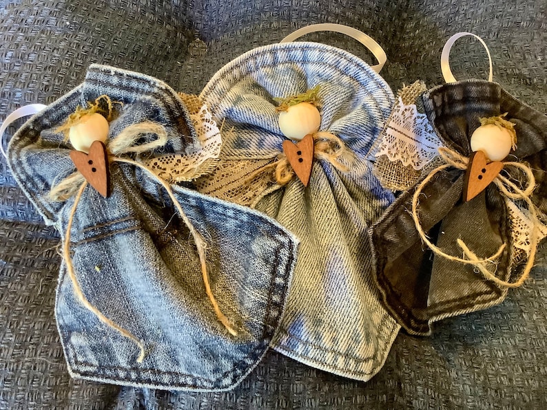 Denim Pocket Angel Etsy