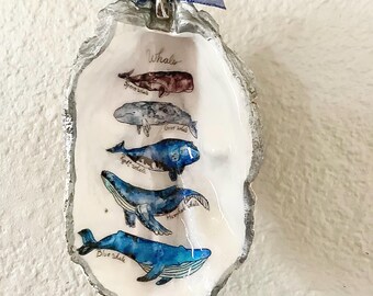 Whales Oyster Shell Ornament