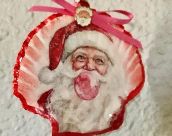 Santa Bubble Shell Ornament