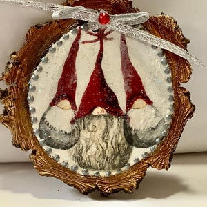 Gnomes Wood Slice Ornament