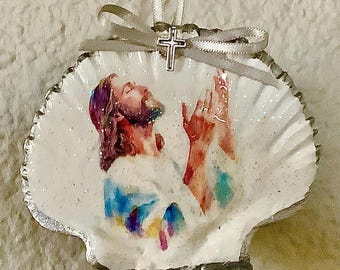 Jesus Irish Flat Shell Ornament