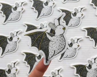 Inky Bat Sticker - cute inktober 2020 laminated vinyl sticker