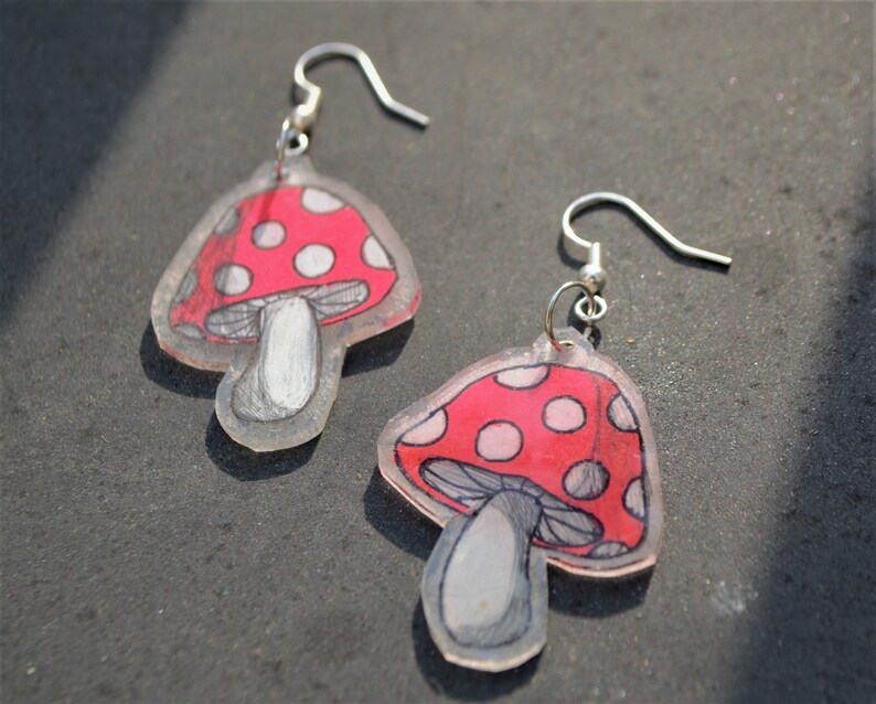 Cute mushroom earrings Etsy