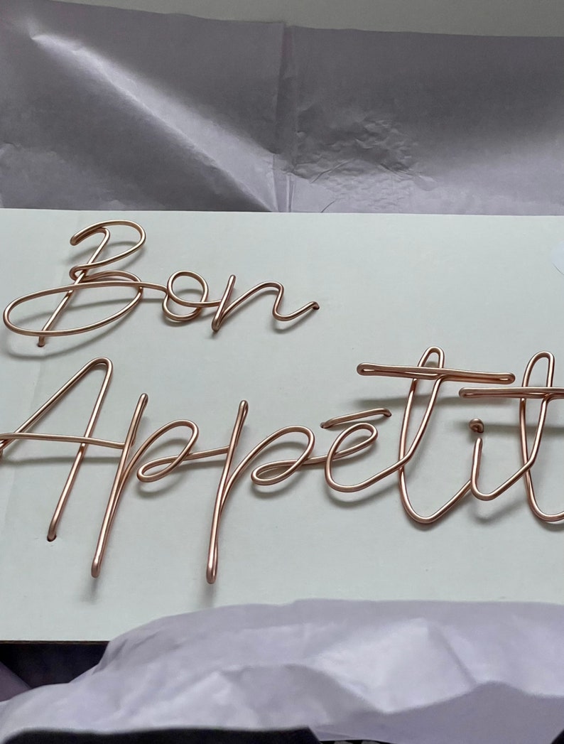 Wire Word Art Bon Appetit Sign Wire Wall Art Kitchen Etsy UK