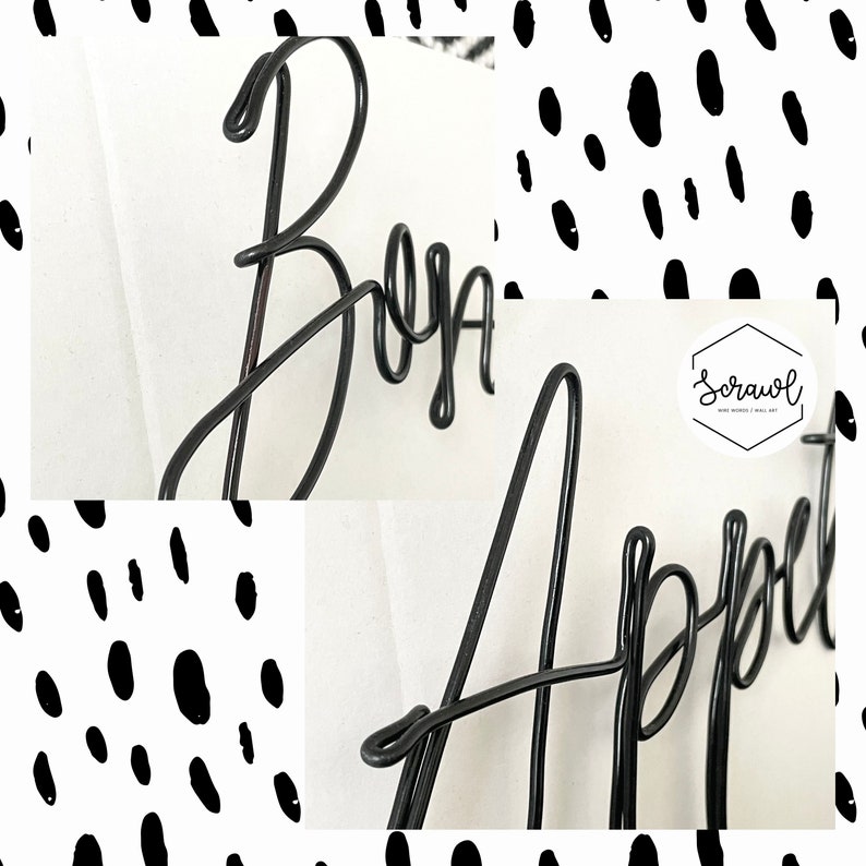 Wire Word Art Bon Appetit Sign Wire Wall Art Kitchen Etsy UK