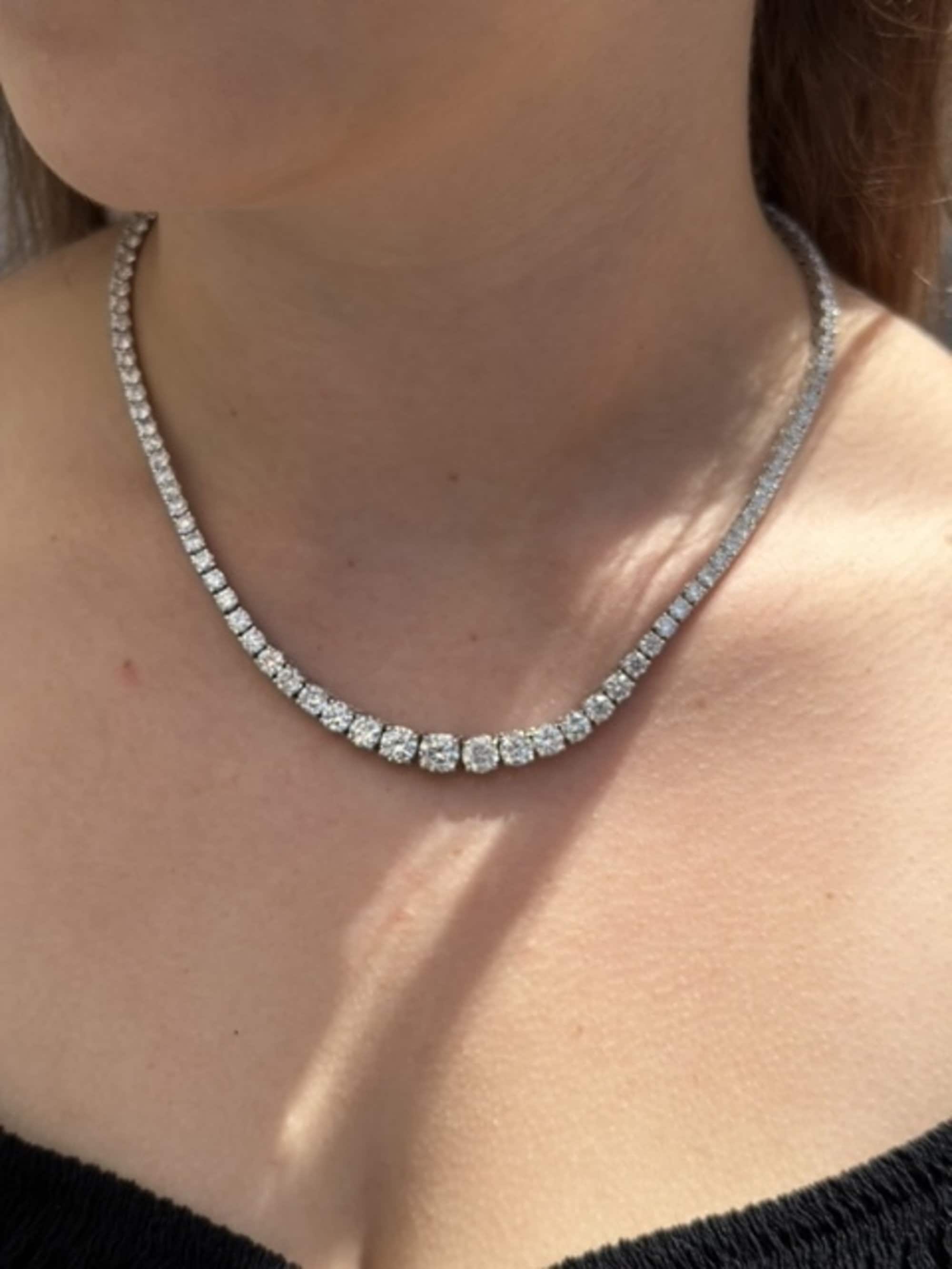 20 carat diamond tennis necklace discount