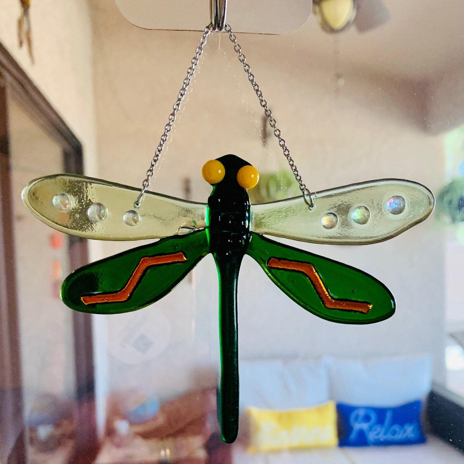 Unique Fused Glass Dragonfly Window Mirror or Wall Art Etsy