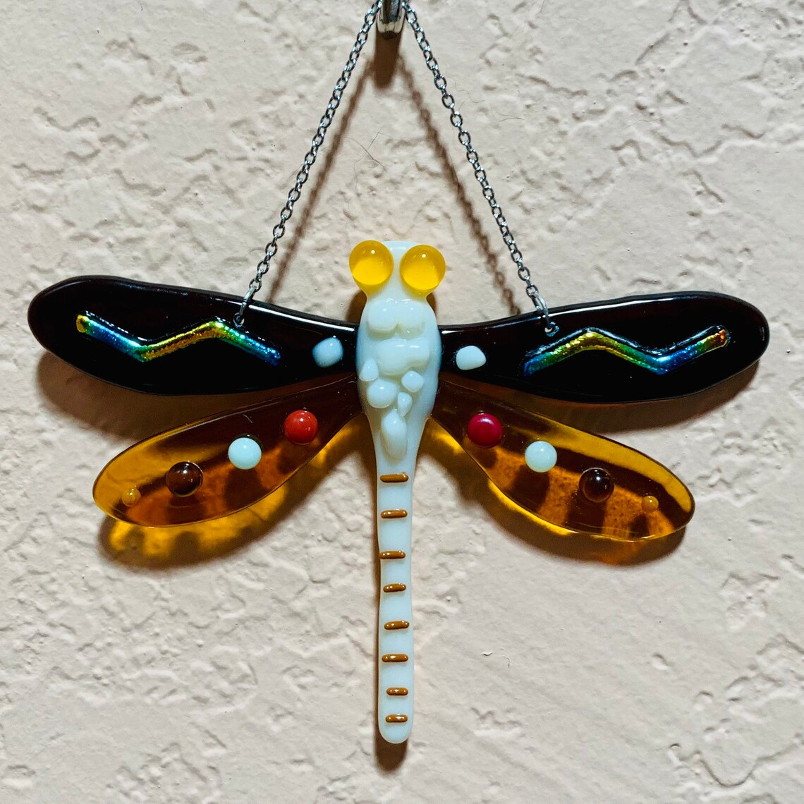 Unique Fused Glass Dragonfly Window Mirror or Wall Art Etsy