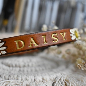 Personalized Leather Dog Collar, Custom Dog Collar, Collar with Name