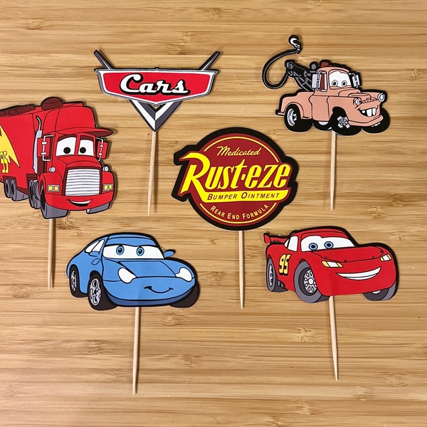 Cars Themed Cupcake Toppers | Cars 2 Cupcake Toppers | Cars 3 Cupcake Toppers