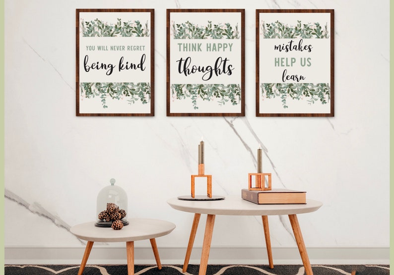 set of 3 large classroom poster be kind classroom sign instant download inspirational quote sign digital print teacher gift for class