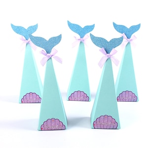 Mermaid Tail Favor Box, Mermaid Favor Boxes, Mermaid Birthday, Treat Boxes, Under the Sea Party Favor Boxes